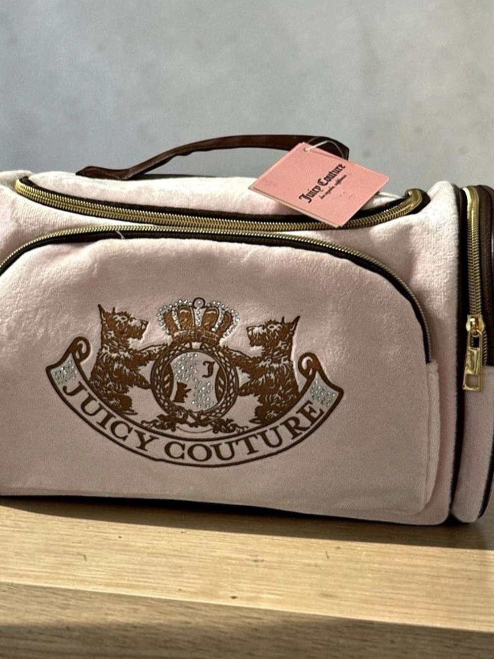 Juicy Couture Velour Travel Cosmetic Train Case Pink